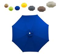 Housse de parasol universelle Auvent De Remplacement Pour Parasol De Terrasse 2m,2.3m,2.5m,2.7m,3m,3.5m, 8 baleines, robuste et résistante aux UV, pour jardin bleu royal 8 côtes - 300 cm (10 pieds)