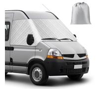 Housse de Pare-Brise Compatible avec Renault Master 2010-2025, Argenté Pare-Soleil pour Vitre Avant, Bloque Les Rayons UV, Protège du Vent et des Intempéries, Garde Votre Véhicule au Frais