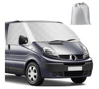 Housse de Pare-Brise Compatible avec Renault Trafic 2001-2014, Argenté Pare-Soleil pour Vitre Avant, Bloque Les Rayons UV, Protège du Vent et des Intempéries, Garde Votre Véhicule au Frais
