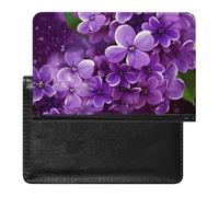 Housse de passeport à motif floral violet avec blocage RFID, porte-carte d'identité, portefeuille de voyage sécurisé pour passeport, tickets, cartes de crédit, style, taille unique, Style :, Taille