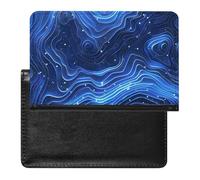 Housse de passeport avec fentes pour cartes en cuir - Beau motif de flamme - Étanche - Pour le voyage, Motif bleu électrique, Taille unique