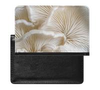 Housse de passeport avec fentes pour cartes en cuir - Bottes de cowboy rouges - Étanche - Pour voyage, Pleurotes blanches, Taille unique