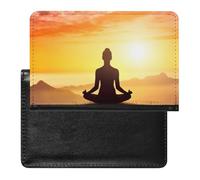 Housse de passeport avec fentes pour cartes en cuir - Étanche - Pour voyage, Yoga et méditation, Taille unique