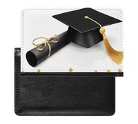 Housse de passeport avec fentes pour cartes en cuir - Motif animaux gris - Étanche - Pour voyage, Remise de diplôme, Taille unique