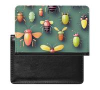 Housse de passeport avec fentes pour cartes en cuir - Motif cerise mignonne - Étanche - Pour voyage, Atlas des insectes, Taille unique