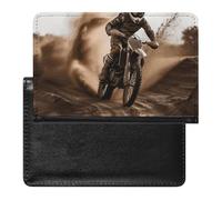 Housse de passeport avec fentes pour cartes en cuir - Motif chien Husky Piquant - Étanche - Pour voyage, Motocross, Taille unique