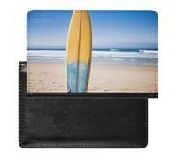 Housse de passeport avec fentes pour cartes en cuir - Motif coquelicot - Pétales vives - Étanche - Pour voyage, Planche de surf de plage, Taille unique