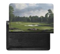 Housse de passeport avec fentes pour cartes en cuir - Motif floral de cerisier - Étanche - Pour voyage, Terrain de golf., Taille unique