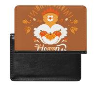 Housse de passeport avec fentes pour cartes en cuir - Motif papillon bleu - Petit étui étanche pour passeport - Pour voyage, Jour de Thanksgiving, Taille unique
