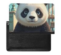 Housse de passeport avec fentes pour cartes en cuir - Porte-passeport étanche - Motif poisson clown - Pour voyage, Anime Panda Face, Taille unique