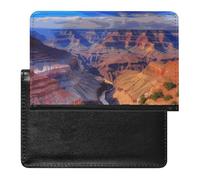 Housse de passeport avec fentes pour cartes en cuir - Pour la plage, les palmiers, les bateaux, les voyages, Beauty Grand Canyon, Taille unique