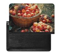 Housse de passeport avec fentes pour cartes en cuir pour la récolte des fruits, étui de passeport étanche pour le voyage, Récolte des fruits, Taille unique