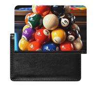 Housse de passeport avec fentes pour cartes en cuir - Pour le billard - Étanche - Pour le voyage, Billard couleur, Taille unique