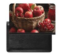 Housse de passeport avec fentes pour cartes en cuir pour passeport délicieux, ramen, étanche, pour le voyage, Fruits rouges dans un panier, Taille unique