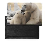 Housse de passeport avec fentes pour cartes en cuir pour passeport délicieux, ramen, étanche, pour le voyage, Ours polaire Love, Taille unique