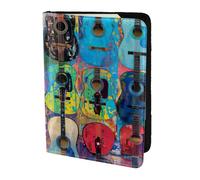 Housse de passeport avec impression couleur acoustique et guitares pour passeport pour cartes et documents