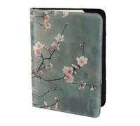 Housse de passeport avec imprimé fleurs de cerisier japonaises pour cartes et documents