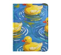 Housse de passeport décorative en cuir de canard jaune de dessin animé, étui portefeuille étanche, Dessin animé mignon canard jaune, 1 size