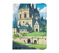 Housse de passeport décorative en cuir pour documents de voyage - Étui de protection pour passeport - Portefeuille ultra fin - Motif animé Sky City - Taille unique, Anime Sky City, 1 size