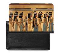 Housse de passeport en cuir avec cœur bleu pour documents de voyage essentiels pour homme et femme, Femmes en Égypte ancienne, Taille unique