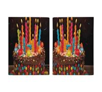 Housse de passeport en cuir avec inscription « Happy Birthday Big Cake » - Style minimaliste - Pour passeport - Pour homme et femme - 20,3 x 13,8 cm, Style :, 20.3x13.8cm