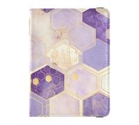 Housse de passeport en cuir avec motif doré violet ultra fin