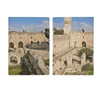 Housse de passeport en cuir avec motif Israel at The Tower of David - Style minimaliste - 20,3 x 13,8 cm, Style :, 20.3x13.8cm