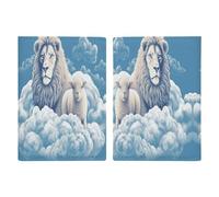 Housse de passeport en cuir d'agneau avec un lion sur les nuages - Housse minimaliste pour passeport - Portefeuille de voyage pour homme et femme, style 20,3 x 13,8 cm, Style :, 20.3x13.8cm