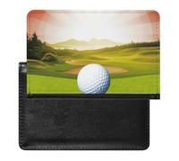 Housse de passeport en cuir d'autruche mignonne pour documents de voyage essentiels de voyage pour homme et femme, Golf Sport, Taille unique