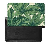 Housse de passeport en cuir noir et blanc marbré pour documents de voyage essentiels de voyage pour homme et femme, Botanique de feuillage vert, Taille unique