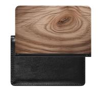 Housse de passeport en cuir noir et blanc marbré pour documents de voyage essentiels de voyage pour homme et femme, Grain de bois., Taille unique