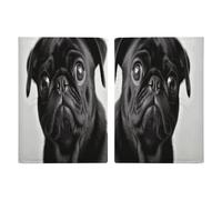 Housse de passeport en cuir noir mignon carlin pour passeport minimaliste - Pour homme et femme - 20,3 x 13,8 cm, Style :, 20.3x13.8cm