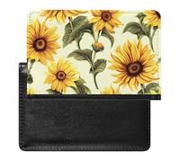 Housse de passeport en cuir pour couple, chouette, perchoir, arbre, porte-documents de voyage, essentiels de voyage pour homme et femme, Tournesol d'été, Taille unique