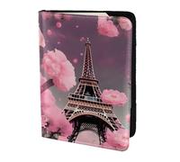 Housse de passeport en cuir pour homme et femme Motif Tour Eiffel Paris Street Rose, noir, One Size