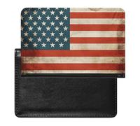 Housse de passeport en cuir pour passeport - Drapeau des États-Unis - Étui de voyage essentiel pour homme et femme, drapeau des usa, Taille unique
