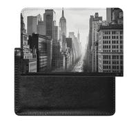 Housse de passeport en cuir pour passeport - Drapeau des États-Unis - Étui de voyage essentiel pour homme et femme, New York noir et blanc., Taille unique