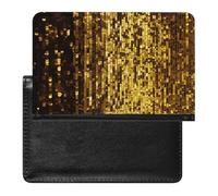 Housse de passeport en cuir pour passeport - Drapeau des États-Unis - Étui de voyage essentiel pour homme et femme, Paillettes dorées., Taille unique