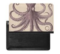 Housse de passeport en cuir pour passeport - Drapeau des États-Unis - Étui de voyage essentiel pour homme et femme, Pieuvre vintage, Taille unique