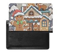 Housse de passeport en cuir pour passeport en pain d'épices - Petit étui de voyage pour la maison, les essentiels de voyage pour homme et femme, Petite maison en pain d'épice, Taille unique