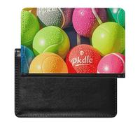 Housse de passeport en cuir pour passeport maritime Voilier Boussole Porte-documents de voyage Essentials pour homme et femme, Couleurs des balles de pickleball, Taille unique