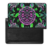 Housse de passeport en cuir pour passeport Monster Truck Black Sky Lightning rugissement couverture de voyage essentiels de voyage pour homme et femme, Tortue de mer psychédélique, Taille unique