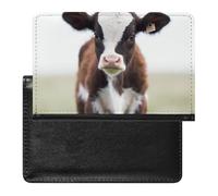 Housse de passeport en cuir pour passeport - Motif cerises mignonnes - Essentiels de voyage pour homme et femme, vache, Taille unique