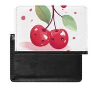 Housse de passeport en cuir pour passeport - Motif cerises mignonnes - Essentiels de voyage pour homme et femme, Jolie cerise., Taille unique