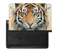 Housse de passeport en cuir pour passeport - Motif marguerites - Essentiels de voyage pour homme et femme, Année du Tigre Visage de Tigre, Taille unique