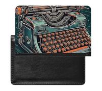 Housse de passeport en cuir pour passeport - Motif pêche et framboise - Pour homme et femme, Une machine à écrire, Taille unique