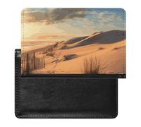 Housse de passeport en cuir pour passeport - Motif tête de mort effrayante - Pour homme et femme, Dunes de sable., Taille unique