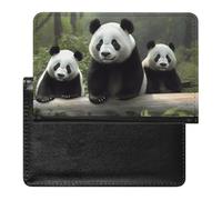 Housse de passeport en cuir pour passeport - Panda mignon - Pour documents de voyage - Essentiels de voyage pour homme et femme, Adorable panda, Taille unique