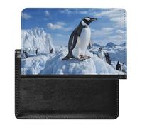 Housse de passeport en cuir pour passeport - Panda mignon - Pour documents de voyage - Essentiels de voyage pour homme et femme, Pingouin des montagnes., Taille unique