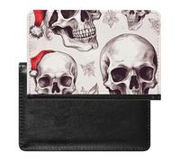 Housse de passeport en cuir rose doré pailleté pour documents de voyage essentiels de voyage pour homme et femme, Crânes esquissés, Taille unique