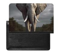Housse de passeport en cuir rouge et blanc serpent pour documents de voyage essentiels de voyage pour homme et femme, Éléphant 3D., Taille unique
